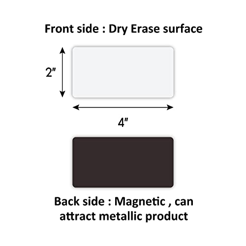 Dry Erase Magnetic Labels 4x2 Inch White, Reusable Magnetic Dry Erase Labels for Classroom Office Whiteboards，Pack of 40 - color: White, size: 4 x 2 Inch