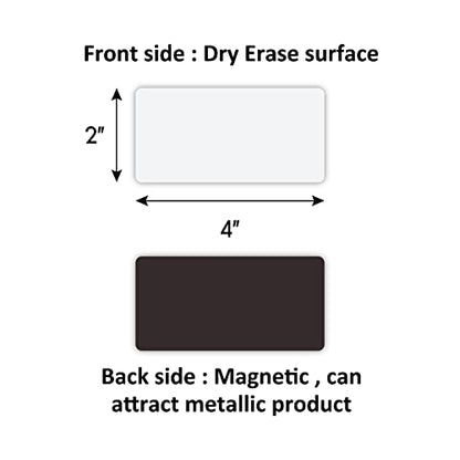 Dry Erase Magnetic Labels 4x2 Inch White, Reusable Magnetic Dry Erase Labels for Classroom Office Whiteboards，Pack of 40 - color: White, size: 4 x 2 Inch