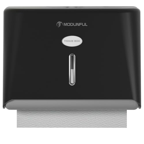 modunful Folded Wall-Mount Paper Towel Dispenser Black, Keyless for Home - color: D-221 Black