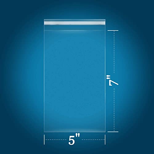 iMailer - 200 Count - 5" x 7" Cellophane Bags Self Sealing - Resealable Clear Poly Cello Bags for A2 A4 A6 Cards & Envelopes, Bakery, Cookies, Treats - size: 5x7 Inch (Pack of 200)