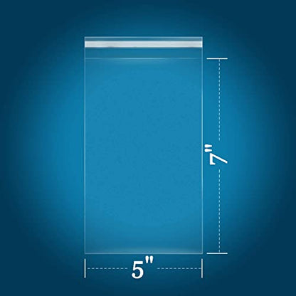iMailer - 200 Count - 5" x 7" Cellophane Bags Self Sealing - Resealable Clear Poly Cello Bags for A2 A4 A6 Cards & Envelopes, Bakery, Cookies, Treats - size: 5x7 Inch (Pack of 200)