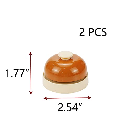 2PCS Mini Service Bell, Orange - color: Orange