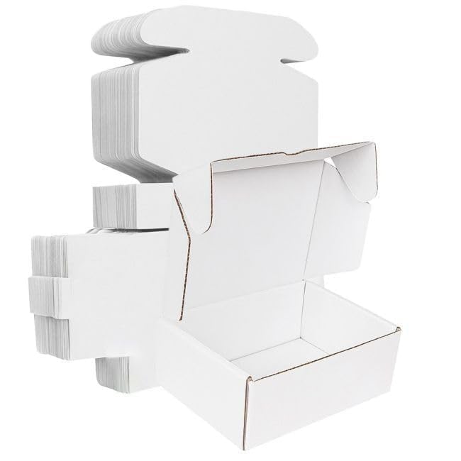 Mailer Boxes Bulk Sale 50 PCS – Shipping Cartons for Small Business - 9x9x4 - White/White - 50 Pack - size: 9x9x4