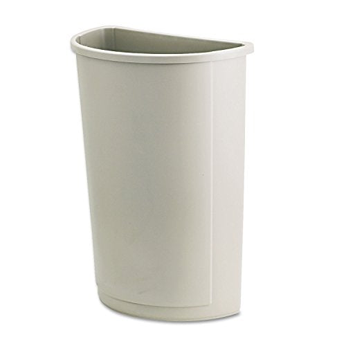 Rubbermaid Commercial Untouchable Waste Container, Half-Round, Plastic, 21 Gallons, Beige (352000BG)