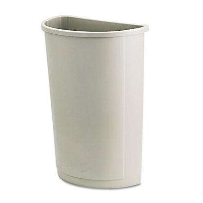 Rubbermaid Commercial Untouchable Waste Container, Half-Round, Plastic, 21 Gallons, Beige (352000BG)