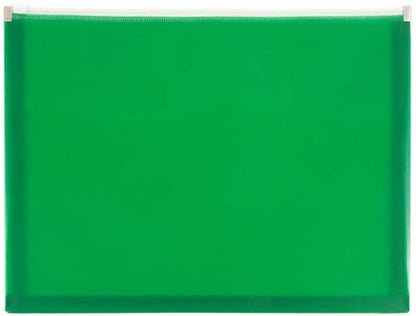 JAM PAPER Plastic Envelopes with Zip Closure - Letter Booklet - 9 3/4 x 13 - Green - 3/Pack - color: Green, size: Letter Size - 3 Pack