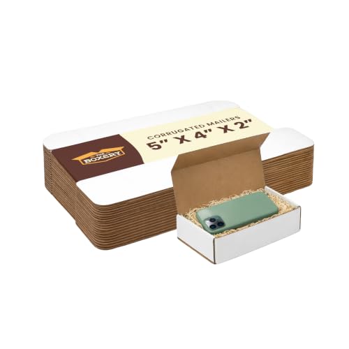 The Boxery Corrugated Mailers White Tuck Shipping Boxes (5x4x2) - size: 5x4x2