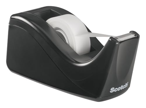 Scotch Desktop Tape Dispenser, Black Two-Tone, 1 Dispenser/Pack (C60-BK) - size: Up To 3/4 In