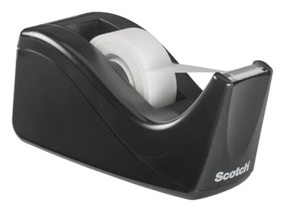 Scotch Desktop Tape Dispenser, Black Two-Tone, 1 Dispenser/Pack (C60-BK) - size: Up To 3/4 In