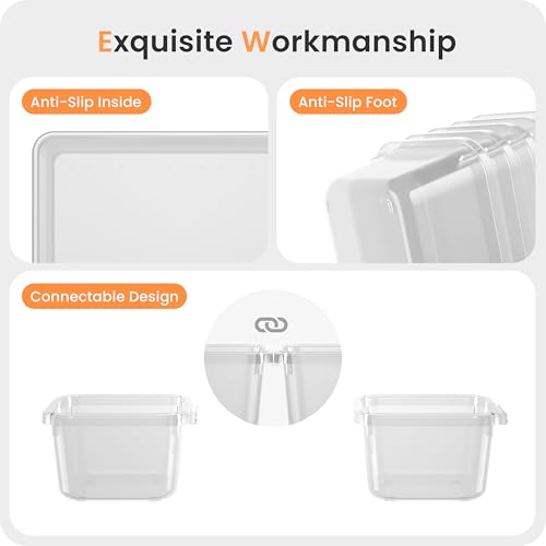 A-LuGei 【Military Grade】 Drawer Organizer for Vanity Bathroom Makeup Desk - color: Clear