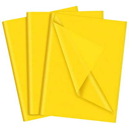 NEBURORA 60 Sheets Yellow Tissue Paper Set Gift Wrap Paper(Yellow) - color: Yellow