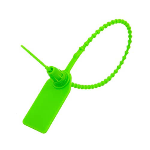 AOMGD 100 Pcs Fire Extinguisher Tags,Security Retail Anti-Theft Self-Locking Shoe Tag,Anti-Tamper Disposable Plastic Seals 250mm Length (Green) - color: Green