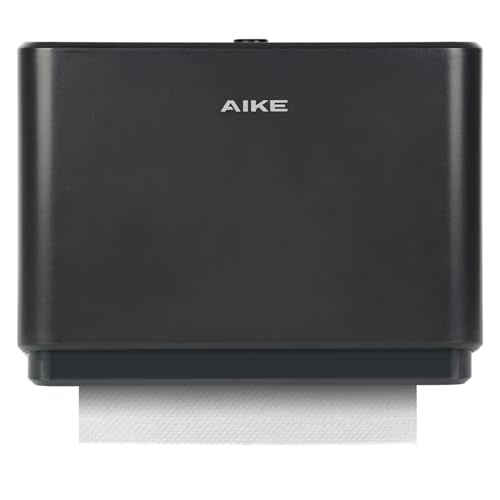 AIKE 200 Sheets Wall Mount Paper Towel Dispenser,Fit Multifold Paper,Black - color: Black
