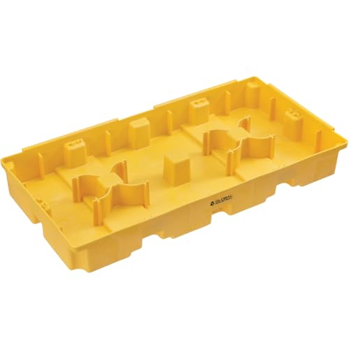 Global Industrial Low Profile Spill Containment Modular Platform, 2 Drum | Capacity, 30 Gallon Liquid Capacity, 5000 Lbs Weight Capacity, 51.5"W x 26.25"D x 6.5"H, Yellow - style: 2 Drum