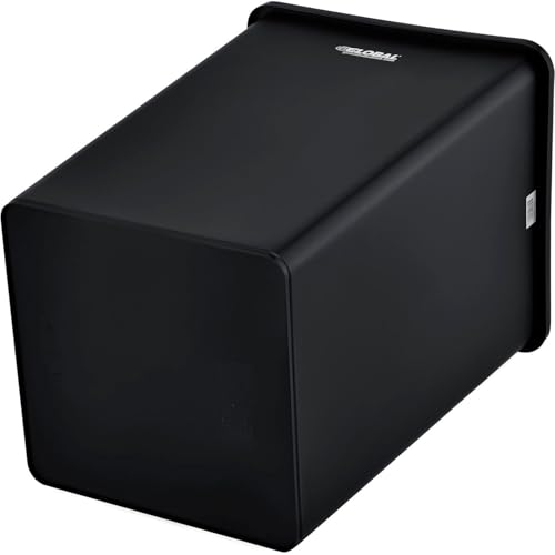Global Industrial Square Plastic Garbage Can, 35 Gallon Capacity, Black - color: Black