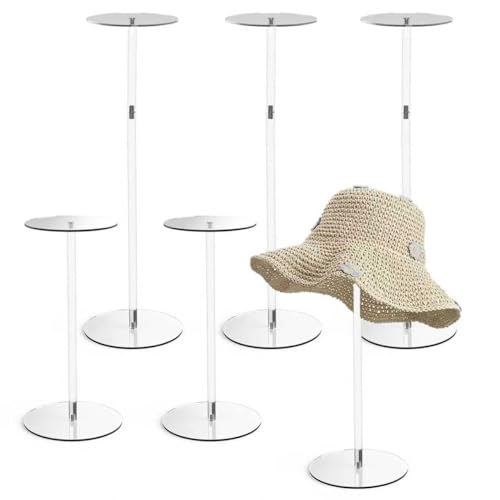 12" to 17" Acrylic Clear Cowboy Hat Stand Display Holder (6 pcs) - size: 6 pcs