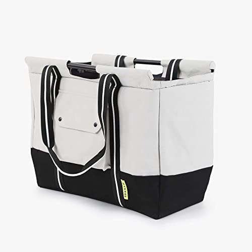 SEEKER Lightweight Foldable Grocery Cart on Wheels with Removable Heavy Duty Shopping Bag | Roll to The Grocery or Laundry, Gray (SKR-1000)