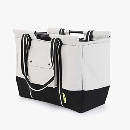 SEEKER Lightweight Foldable Grocery Cart on Wheels with Removable Heavy Duty Shopping Bag | Roll to The Grocery or Laundry, Gray (SKR-1000)