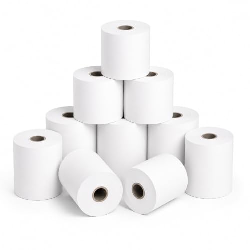 Thermal Paper Rolls, 2 1/4" x 200', 50 Rolls/Case, White Receipt Paper for POS, Cash Registers & Receipt Printers - size: 2 1/4" x 200'