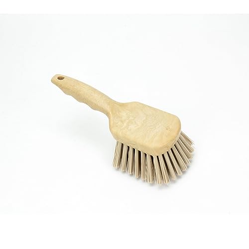 SPARTA 40541EC25 Plastic Scrub Brush, Utility Brush, Kitchen Brush With Hanging Hole For Cleaning, 8 Inches, Tan - color: Tan