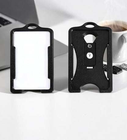 FicaraCo: Rugged Military Grade 3D Printed YubiKey & Card Badge Holder – Holds 4 Standard Cards - *Nearly Indestructible* Card Holder with Yubikey - style: Dual Card Holder with Yubikey
