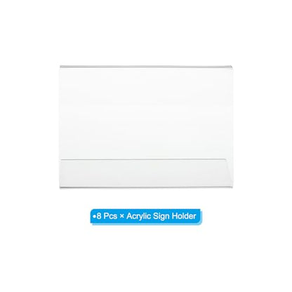 PATIKIL 3x4 Mini Acrylic Sign Holder with Tape Adhesive Clear 8Pcs