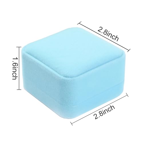 Velvet Necklace Pendant Gift Box Jewelry Box 2.8 x 2.8 x 1.6 inches (Blue) - color: Blue