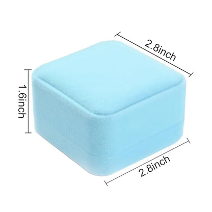 Velvet Necklace Pendant Gift Box Jewelry Box 2.8 x 2.8 x 1.6 inches (Blue) - color: Blue