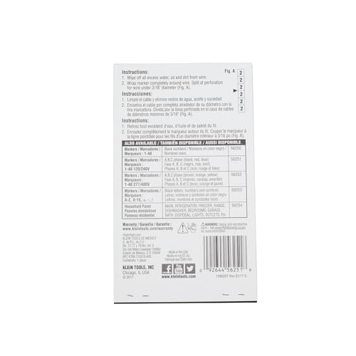 Klein Tools 56251 Wire Marker Book, 120/240V 3 Phase 1-48 - size: 1 Count (Pack of 1), style: 120/240V