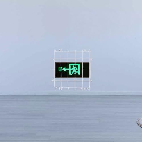 Alasum Wire Guard for Exit Sign Emergency Light Steel Wire Mesh for Exit Signs Wall Mounted Emergency Protective Cover Safety Guard 11.81 X 11.81 X 2.83 in White
