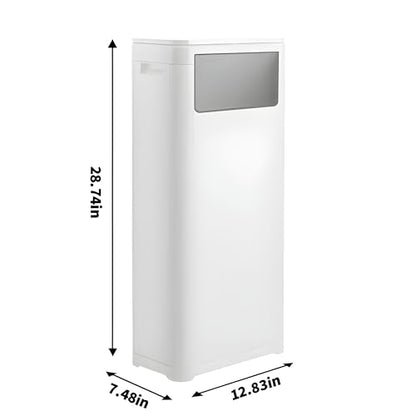 WanWanKa Trash Can with Lid, Large Tall 8 Gallon Commercial Trash Can,White - color: White