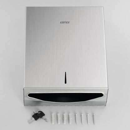 Paper Towel Holder Dispenser Wall Mount,SUS304 Stainless Steel - color: Silver-5821s1