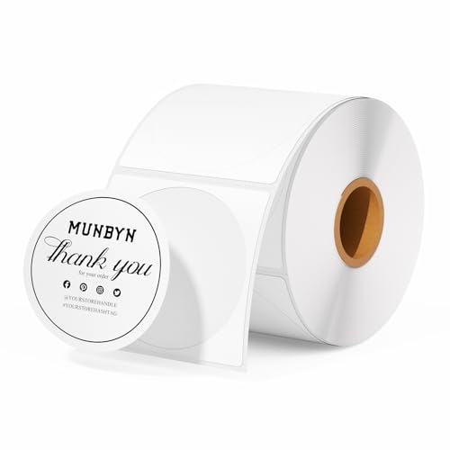 MUNBYN 2 Inch Circle Thermal Labels for Business, 750 Sheets/1 Roll - color: White, size: 2inch