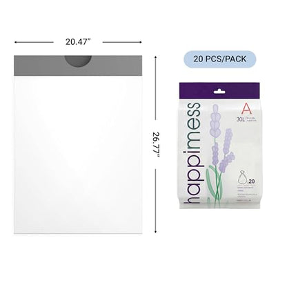 happimess 20-Count Lavender 8 Gal Drawstring Trash Bags, White, Pack of 2 - color: White (Lavender Scented), size: 40 Count (Pack of 1)