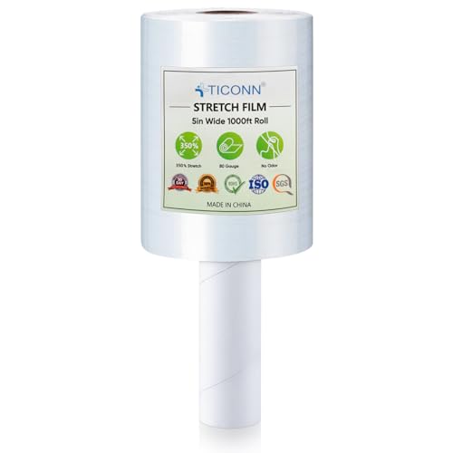 TICONN Stretch Wrap Roll, 5 in x 1000 ft Plastic Wrap for Moving Furniture - style: 5''-1PK