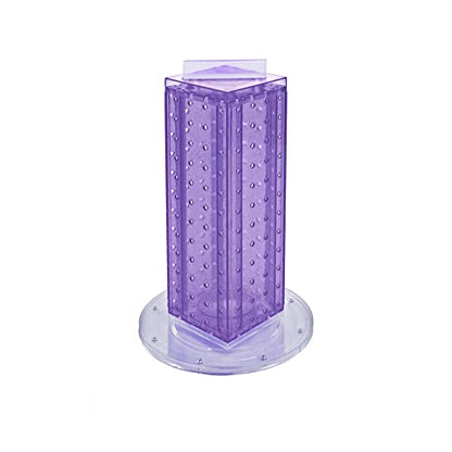 Azar Displays 700220-PUR Purple Pegboard Interlocking Counter Unit 4" x 13"On 9" Diameter Base - color: Purple, style: Pegboard only