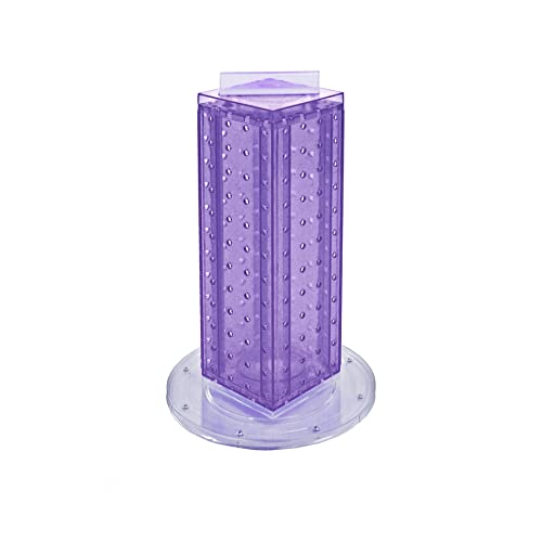 Azar Displays 700220-PUR Purple Pegboard Interlocking Counter Unit 4" x 13"On 9" Diameter Base - color: Purple, style: Pegboard only