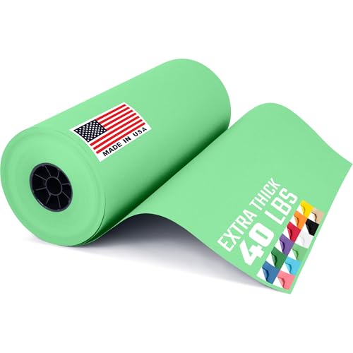 USA Made 18" x 8640" (720 ft) Light Green Kraft Paper Roll, Large Size - color: Light Green, size: 1 Roll