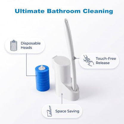 Disposable Toilet Brush and Holder Set with 24 Refills,Toilet Cleaning Wand