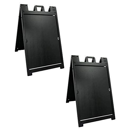 Black 2-Pack of Plasticade Signicade Deluxe A-Frame Sidewalk Curb Sign Portable Folding Double-Sided Display with Quick-Change System - size: 24 x 36 inches (Pack of 2)