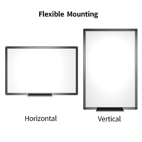 VIZ-PRO Magnetic Dry Erase Board, 24 x 18 Inches, Black Aluminium Frame - size: 24"W x 18"H