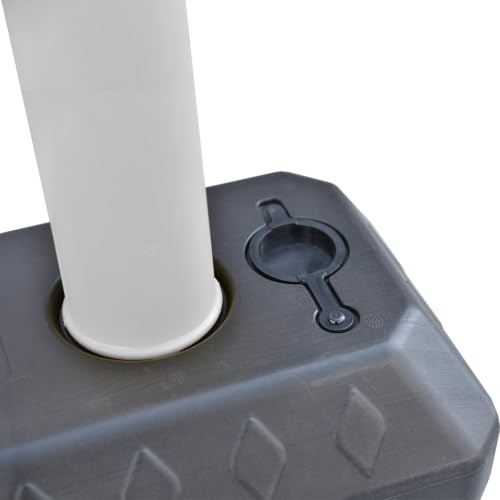 6 Pack Chain Post Barriers, Reflective Delineator Post Cones with Heavy-Duty Bases, Crowd Control Stanchion Set for Traffic Control Parking (Water-Fillable Base Set, White Blue) - color: White Blue