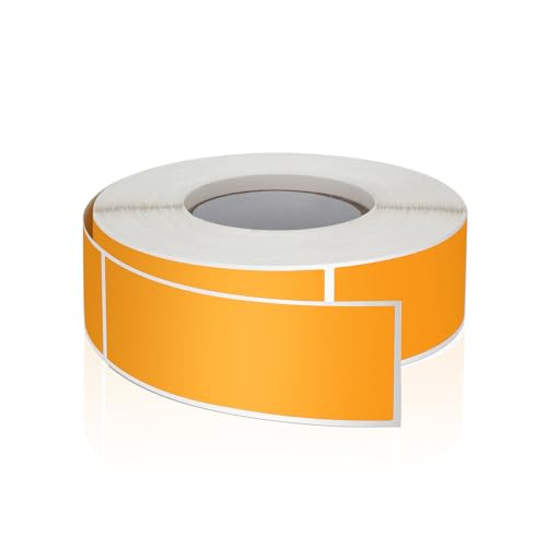 Orange Rectangle Labels 3" x 1" Color Coding Stickers Roll 500 Pcs - color: Orange