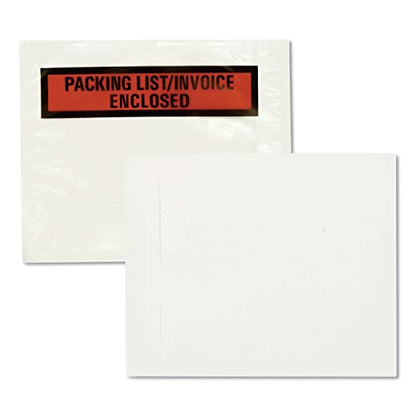 Quality Park Packing List Envelopes; Clear Self Adhesive Pouch, 4-1/2 x 5-1/2, Packing List/Invoice Enclosed, for Shipping, 100 per Carton (QUA46894)