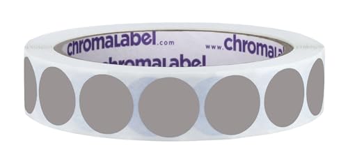 ChromaLabel Gray Dot Stickers, 3/4 Inch Removable, 1000/Roll - color: Gray, size: 3/4"