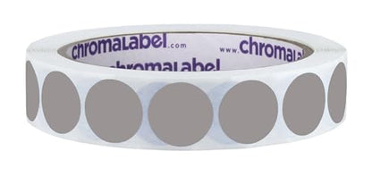 ChromaLabel Gray Dot Stickers, 3/4 Inch Removable, 1000/Roll - color: Gray, size: 3/4"