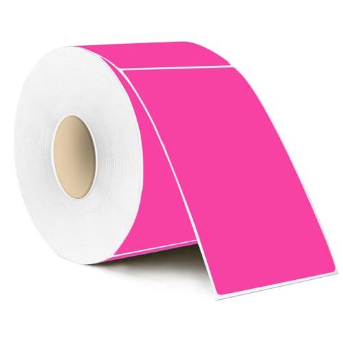 STARLIBOO 3"X5" Rectangle Neon Colored Labels, Removable Moving Labels for Boxes, Permanent Warehouse Moving Stickers Square Label (250Labels, Fluorescent Rose Red) - color: Fluorescent Rose, size: 3*5 inch
