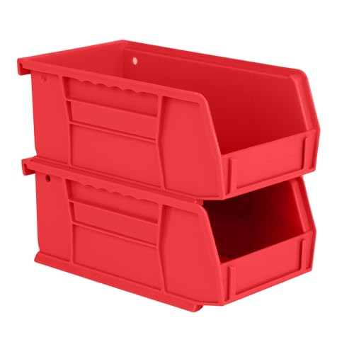HE HUDSON EXCHANGE 7.5" x 4" x 3" Plastic Stackable Storage Bin, Red - color: Red, size: 1 Pack