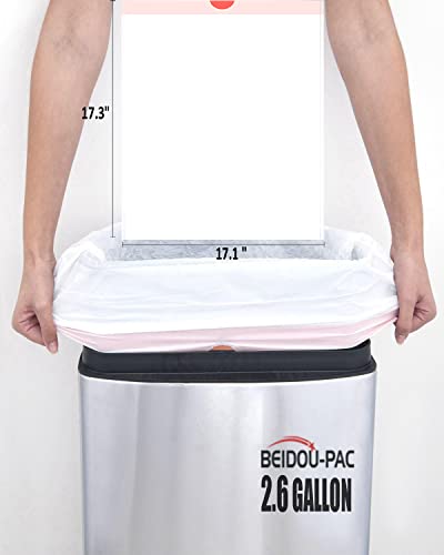 BEIDOU-PAC Trash Bags 2.6 Gallon Drawstring, 100 Count, Multifold Roll Garbage Bags, Small Kitchen Trash Bags, Odorless & Extra Thick White Plastic Food Scrap Bag for Home Office Bathroom Kitchen Bins - style: 2.6 Gallon |100 Count
