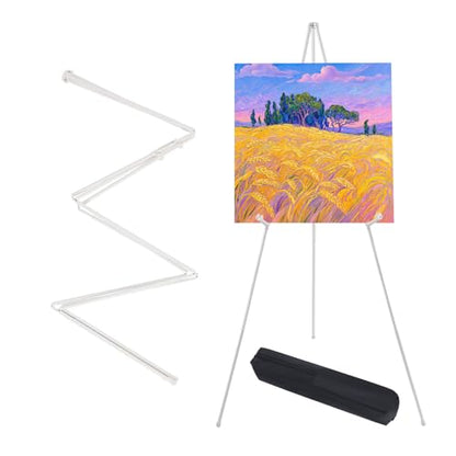 MXG 7-66" Adjustable Metal White Easel Stand for Painting, Sign & Display - color: White